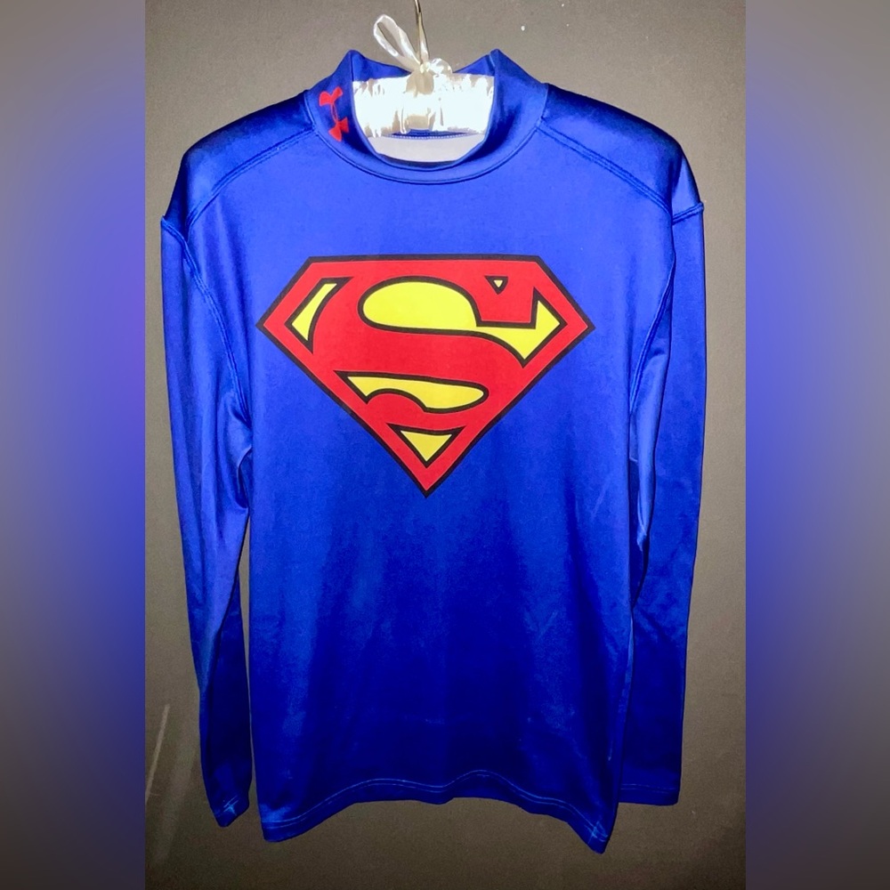 Under Armour Blue Superman Long Sleeve Tee